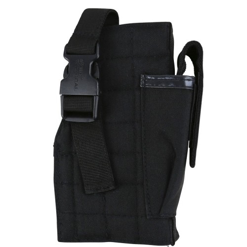 Tactical Hip Holster (w/Mag Pouch) (BK), The Molle Gun Holster with Mag Pouch is a compact and versatile carry solution designed for quick access and secure storage
